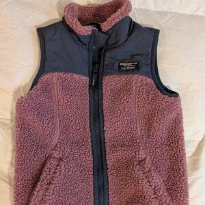 L.L. Bean Toddlers' Sherpa Fleece Vest Purple and Blue